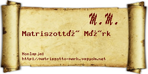 Matriszottó Márk névjegykártya